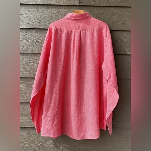 Lands End Shirt Mens XL 17- 17 1/2 Button Down Long Sleeve geometric print - Picture 3 of 12